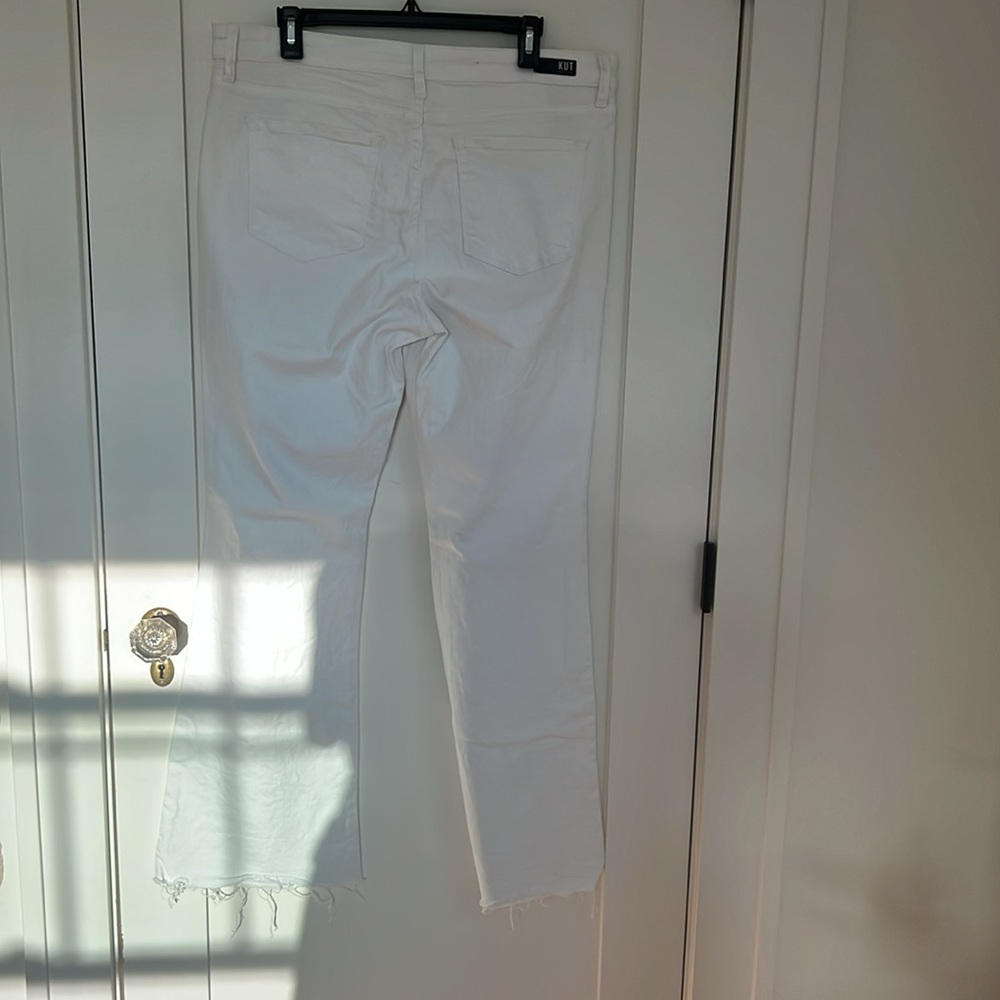 🕶️Kut from the Kloth Stella High Rise Fab Ab Flare Size 16 Optic White - Picture 8 of 9
